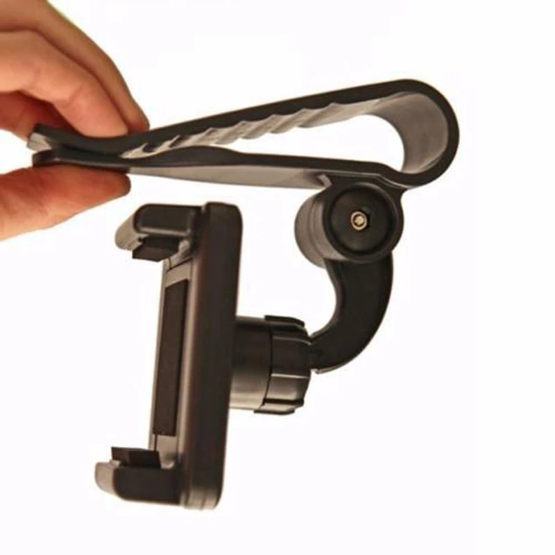 Newest Car Sun Visor Rearview Mirror Mount Mobile Smart Phone Holder Stand Cradle for iphone 5s 6 plus 11 Pro Max GPS Black