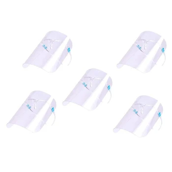 

5 Pcs Face Cover Anti Fog Spray Reusable Transparent Full Face Visor Cap Breathable Saliva Isolation Face Shield