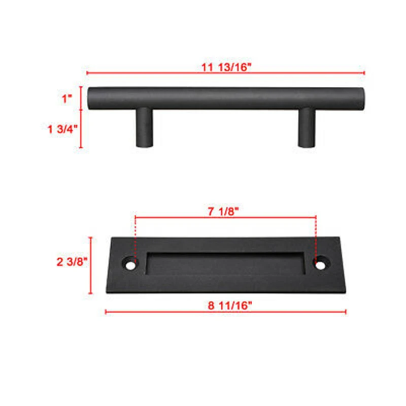 Hardware Sliding Barn Wooden Door Handle Set With Screw Pull And Push Cast Iron