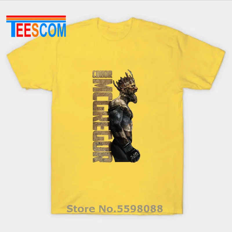 2020 New Vintage Design T Shirt The King Of Conor Featherweight Championship Men's Shorts Sleeve Shirts 3XL Crazy Mcgregor Tee | Мужская