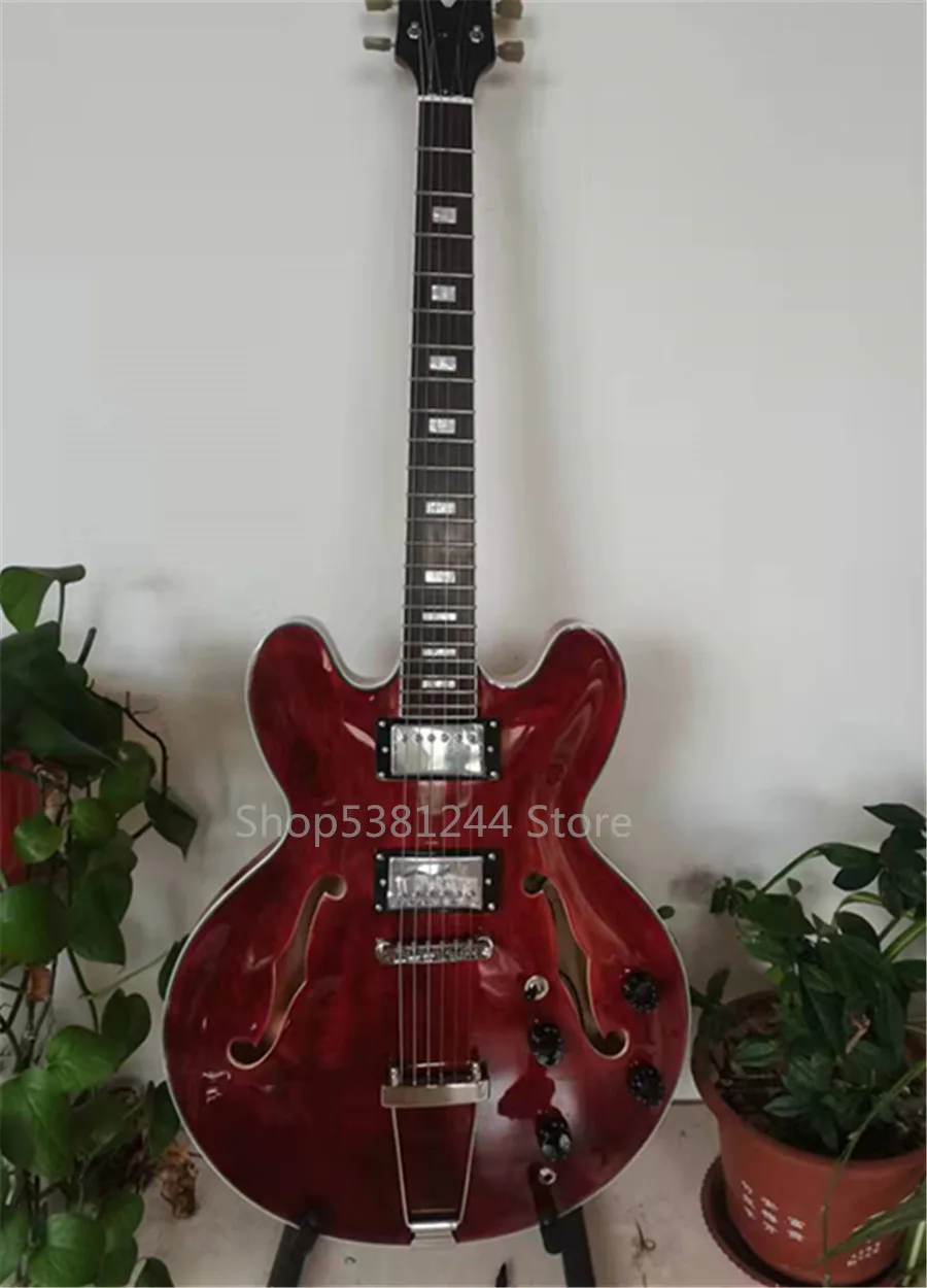 Free transportation 6-string double F-hole electric guitar customizable | Спорт и развлечения
