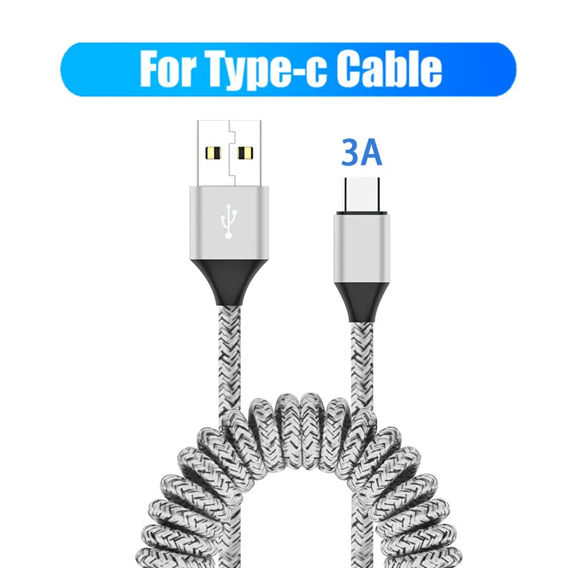 Пружинный Micro USB кабель type C быстрое зарядное устройство для samsung S8 S9 S7 Edge