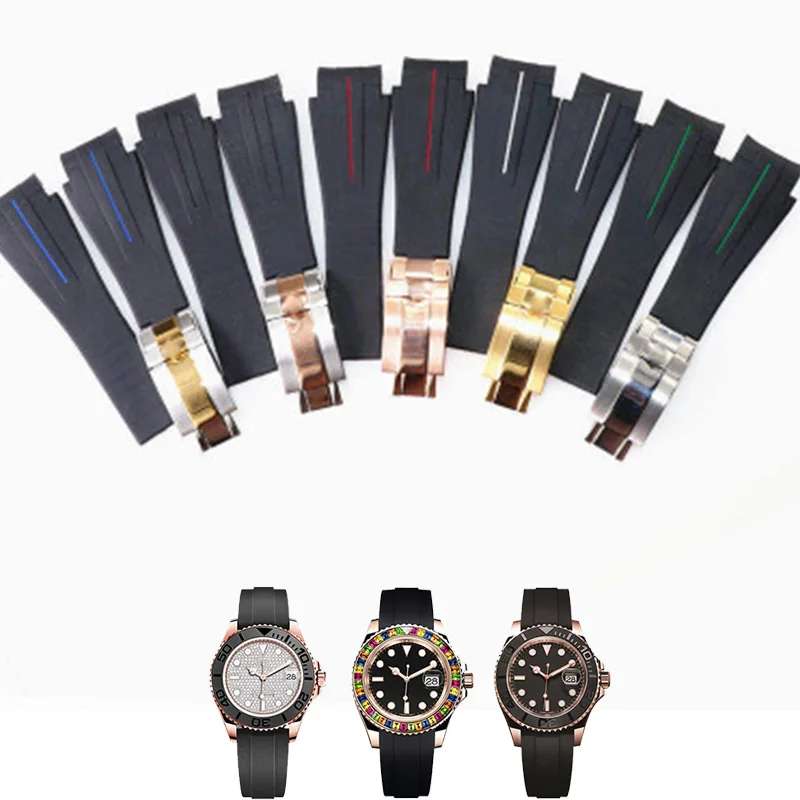 Ремешок для часов складной с пряжкой водонепроницаемый силиконовый резиновый