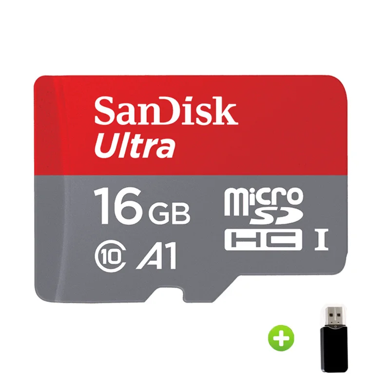 Карта памяти SanDisk 64G 128 г 16 г SDHC карты памяти EVO plus микро SD C10 4K TF модуль памяти Transflash 32 Гб, класс скорости 10 по изготовлению телефонных карточек для спортивной экшн-камеры go pro - Емкость: 16GB-Card Reader