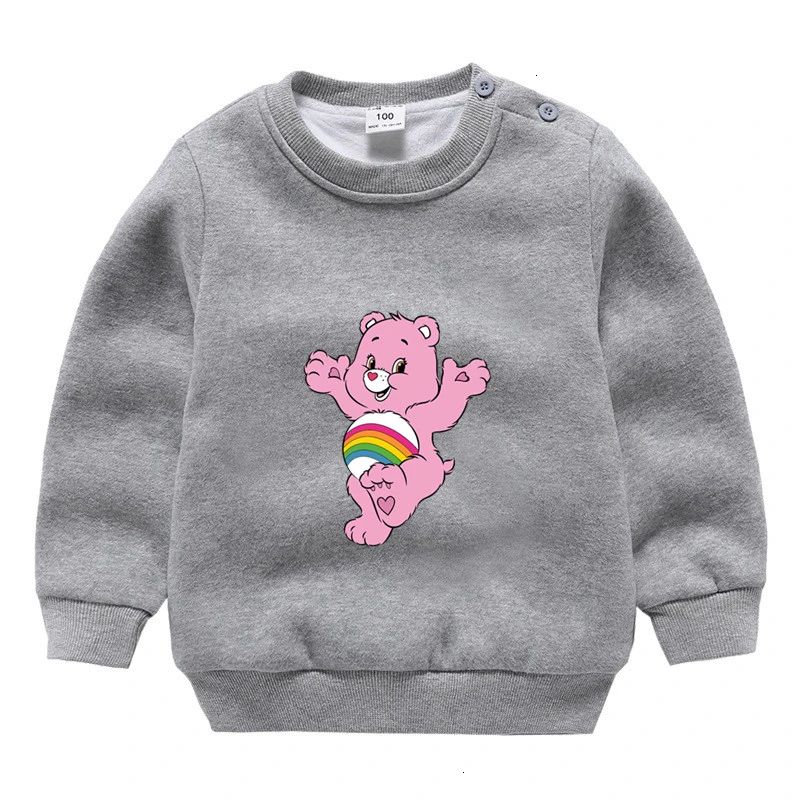 as picture Care Bears зимний вельветовый Свитшот От 3 до 9 лет для мальчиков и девочек, забавные скрещивающиеся цвет, Детские с О-образным вырезом для шеи, детские топы с рисунками из мультфильмов для малышей - Цвет: as picture