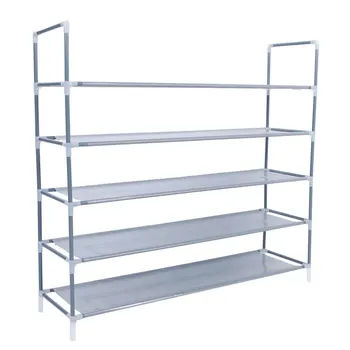 

Simple Assembly 5 Tiers Non-woven Fabric Shoe Rack with Handle