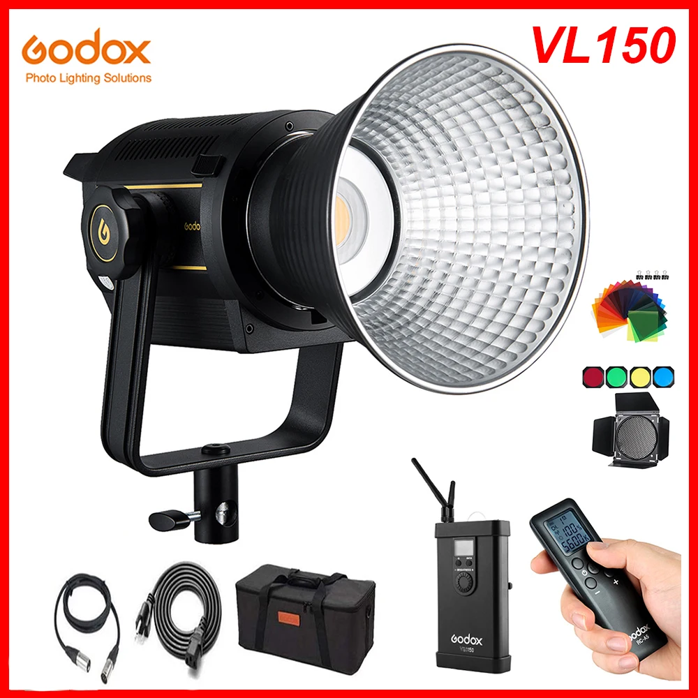US $479.00 Godox VL150 VL150 150W 5600K White Version LED Video Light Photography Continuous Output Bowens Mount Studio Light App Support