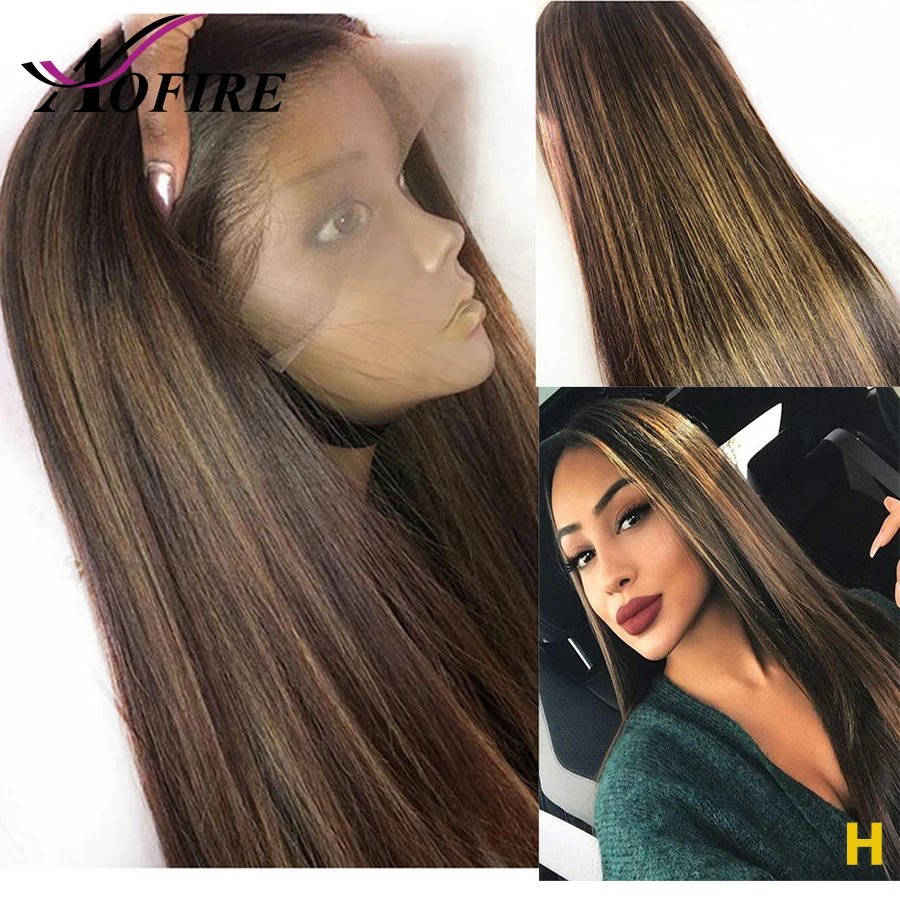 

Highlight Ombre Honey Blonde Wig Full lace Human Hair Wigs 130 Density Brazilian Remy Hair For Black Women With Baby Hair