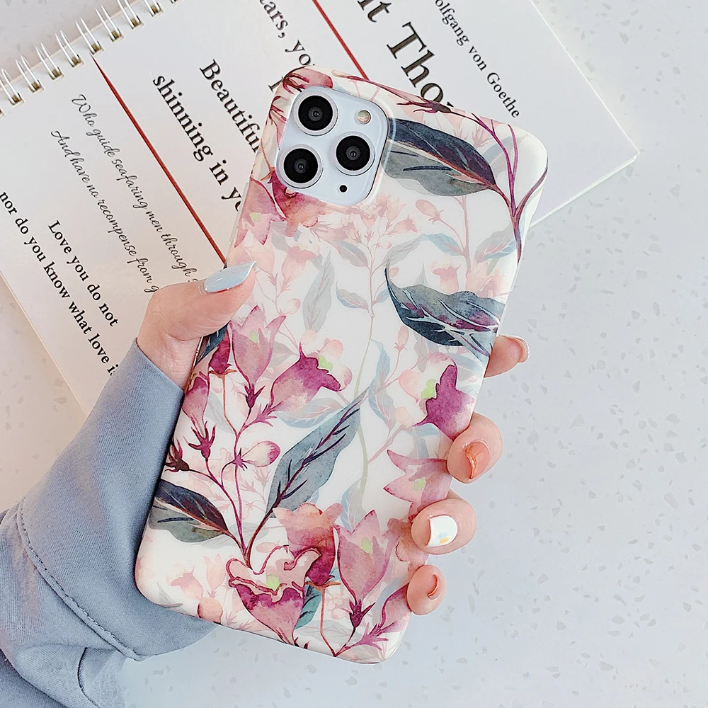 LOVECOM художественные цветы банановый лист чехол для телефона для iPhone 11 Pro Max XS Max XR 6 6S 7 8 Plus X Ретро Цветочный Мягкий чехол на заднюю панель телефона - Цвет: l