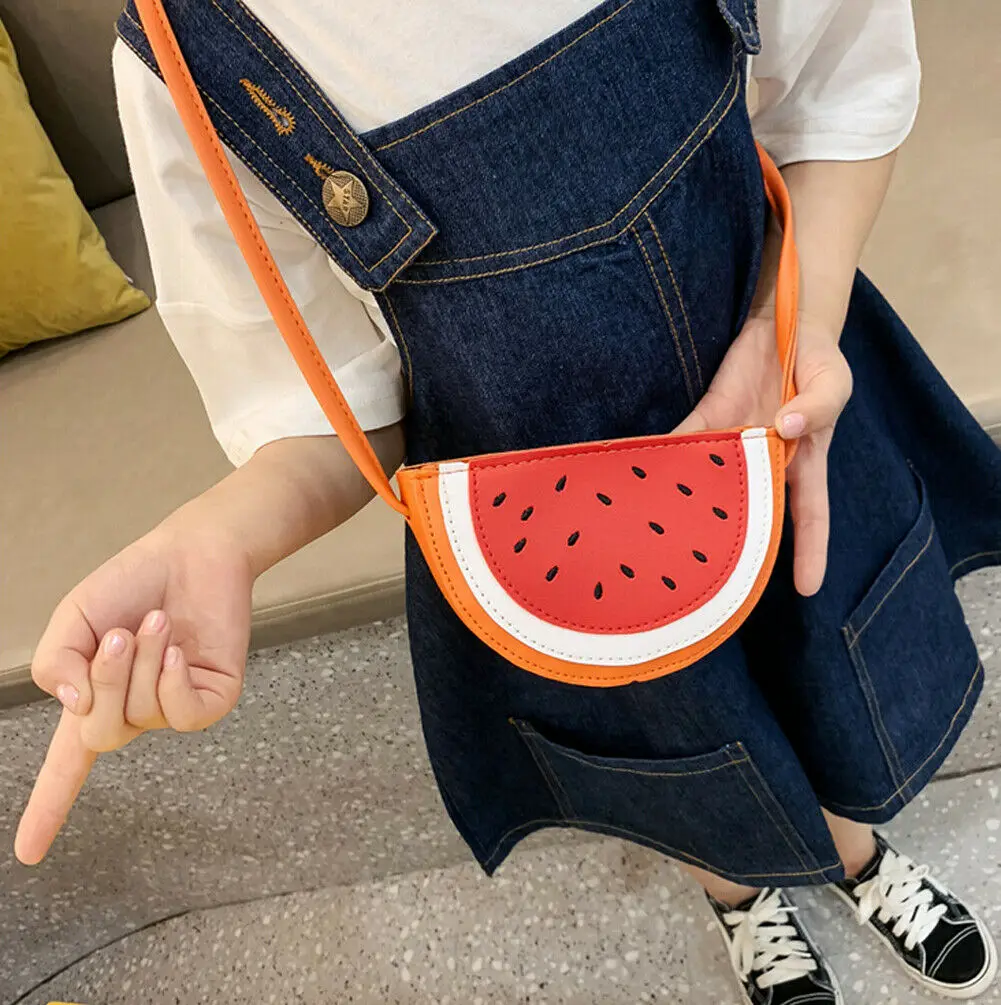 Дети милые фрукты в форме арбуза ПУ, кожаная Монета Изменить кошелек сумки для женщин девушка мини сумки через плечо