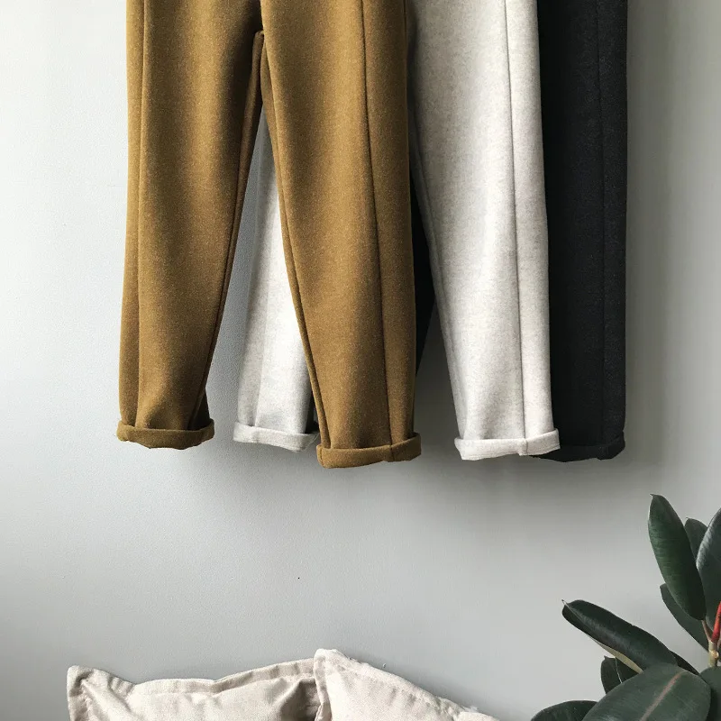 Mooirue осень Pantalon Femme Ol Haren утолщение шерстяные широкие брюки женские брюки