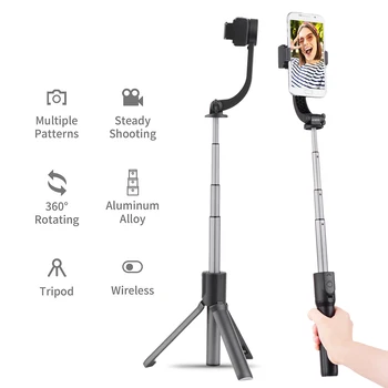 

Smartphone Gimbal Stabilizer+Selfie Stick+Tripod Stand with Remote Shutter for Live Streaming Video Compatible with iPhone