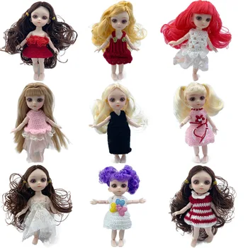 

1pc 1/12 Bjd Dolls With 3D Acrylic Beauty Eyes Small Princess Toy Doll Mini Simulation BJD Doll No Clothes For Girls D1950