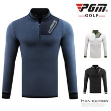 Pgm мужские рубашки для гольфа с длинным рукавом, Флисовая теплая футболка, одежда для гольфа, Мужская одежда для настольного тенниса, спортивная одежда