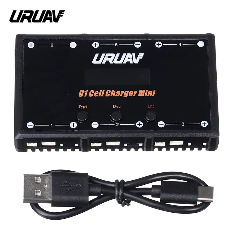 URUAV U1 6 в 1 6X4,35 Вт 6X1A DC 1S зарядное устройство для 1S LIPO/LiHV батарея с USB Micro MCX mCPX MOLEX