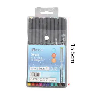 

10pcs/set 0.38mm Colorful Fiber Marker Pen Set Fineliners Painting Felt Tip Fine Hook Line Pen Markers Sketch Drawing Art