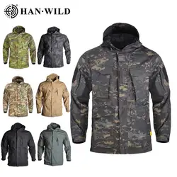 HAN WILD M65 Tactical Military Windbreaker Jackets Mens Waterproof Hoodie Flight Pilot Coat Army Multi-pocket Casual Jackets