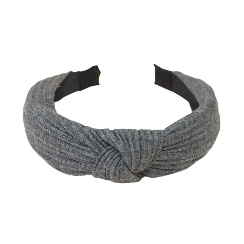 dark grey Женская модная повязка на голову с бантом и крестиком, бархатная повязка на голову для девочек, обруч для волос, аксессуары для волос - Цвет: dark grey
