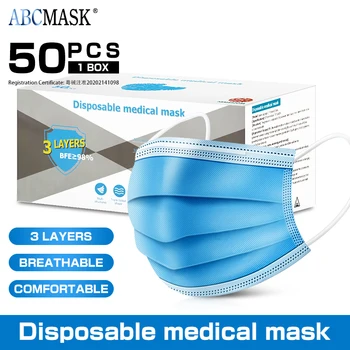 

200pcs/4box Disposable Medical Face Mask 3-layer 150pcs Mouth Masks Anti-Dust Protective Safety Surgical anti-droplet Masks