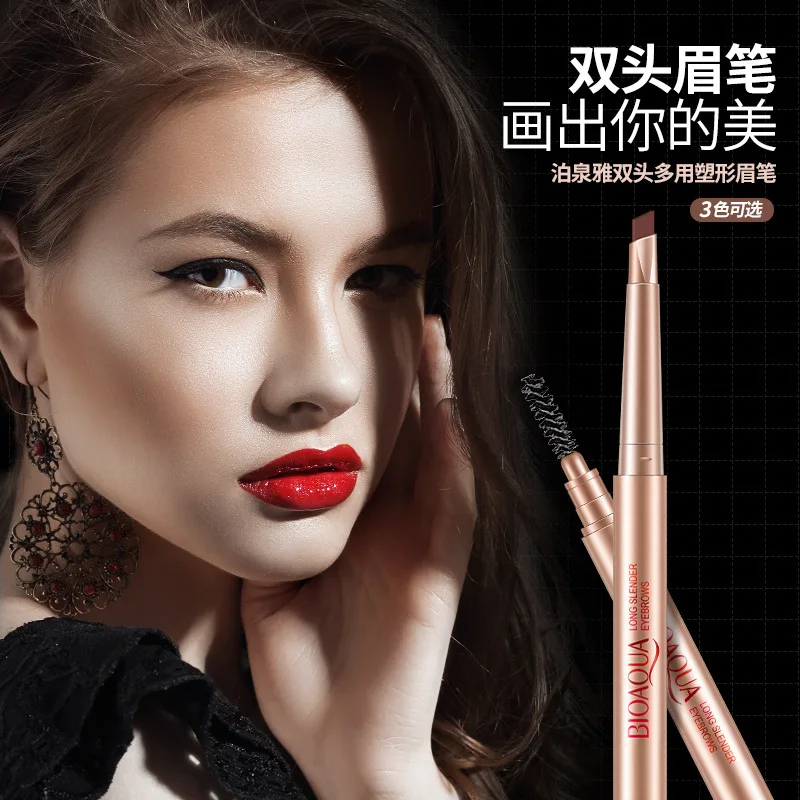 Bioaqua Long Slender Double Head Black Light Dark Brown Beauty Eyebrow Enhancers Powder Makeup Brow Eyebrows Enhancer Pencil Bioaqua Long Slender Double Head Black Light Dark Brown Beauty Eyebrow Enhancers Powder Makeup Brow Eyebrows Enhancer Pencil