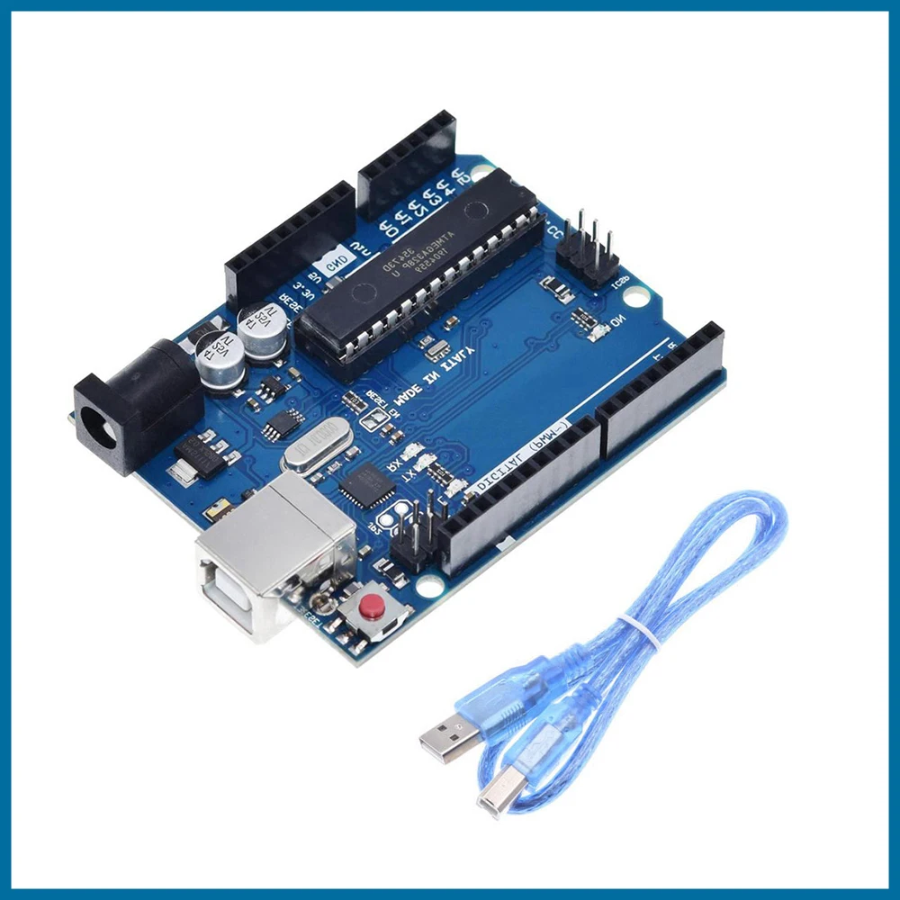 Kit Microcontroller Card /& USB Cable for Electronics /& Robotics Based on ATmega328P MICROBOT Arduino Uno R3 Development Board