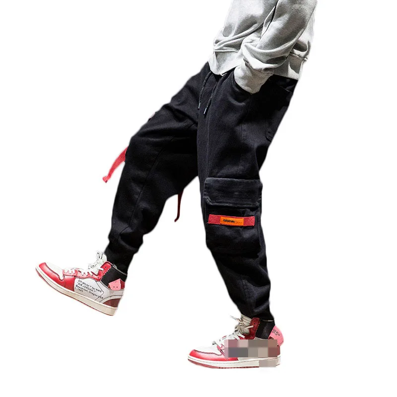 

New Harajuku Oversized Cotton Multi-Pockets Fashion Cargo Pants Men Autumn 2019 Hip Hop Streetwear Casual Elastic Trousers Camo