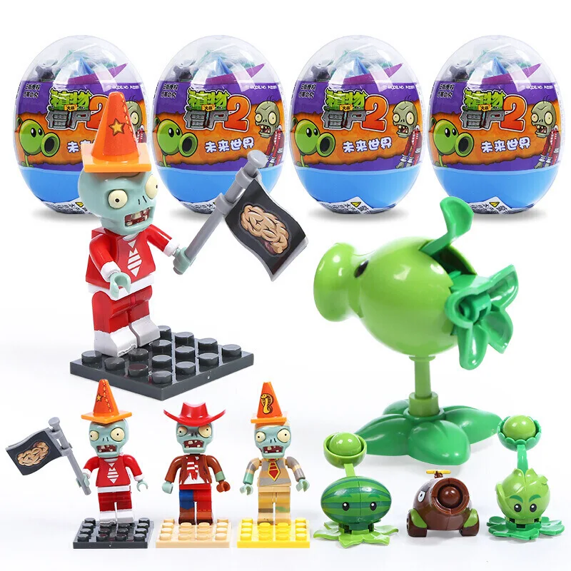 1 шт. новая игра Растения против фигурки зомби ABS PVZ Peashooter строительные блоки яйцо игрушки детские развивающие игрушки подарок на день рождения