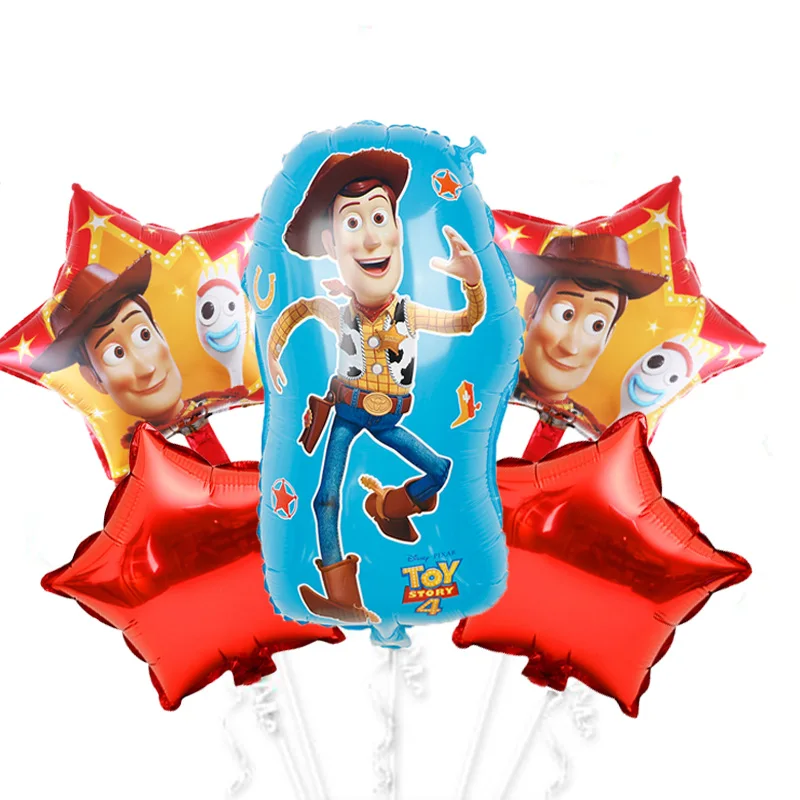 1set -6pcs Игрушка история Базз светильник год фольга шары мультфильм фольга гелий Глобус История игрушек с днем рождения вечерние украшения детские подарки шар - Цвет: 1set -6pcs