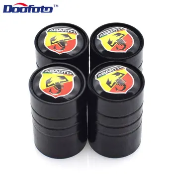 

Doofoto 4x Car Valve Caps Wheel Tire Tyre Stem Protective Cover For Abarth 500 595 For Fiat Accessories Styling Stainless Steel