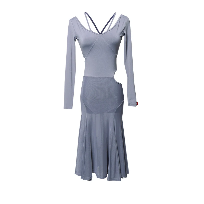Latin Dance Dress Women Long Sleeve Tango Cha Cha Salsa Performance Dresses Ladies Ballroom Samba Rumba Practice Wear DC3037