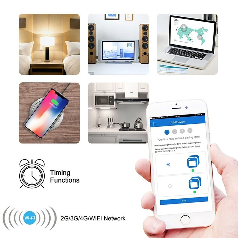 WiFi умный светильник, 2 выключателя, сенсорный настенный светильник Alexa, встроенный беспроводной настенный переключатель, синхронизация, голосовое приложение