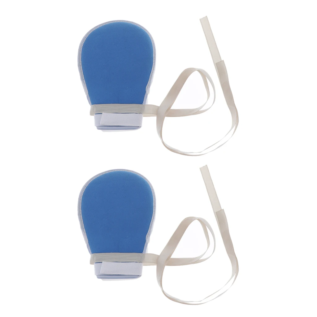 2x Adjustable Finger Control Mitts Hospital Home Hand Restraints Gloves Infection Protectors Prevent Scratch for Patient Elderly