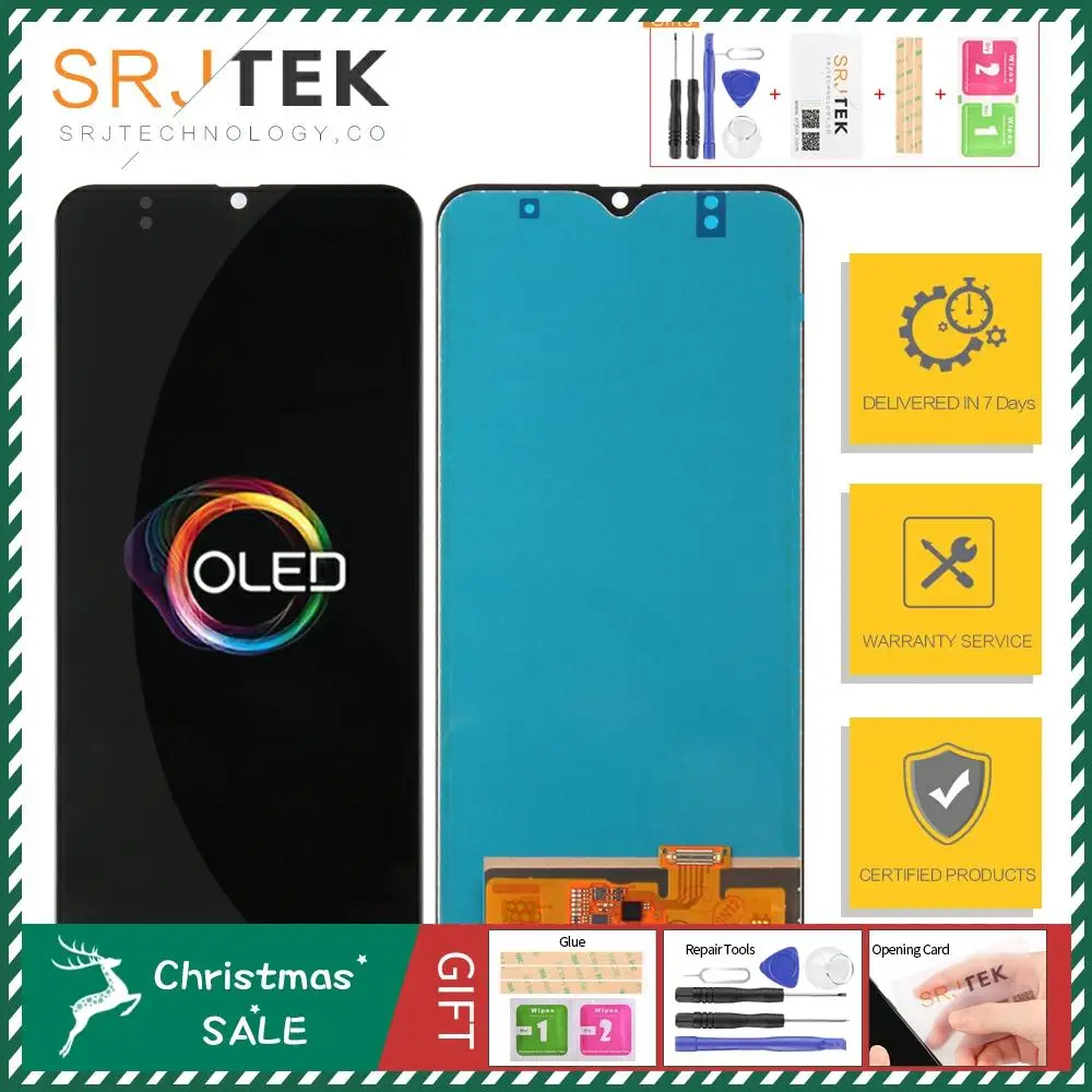 AMOLED экран для samsung Galaxy A50S ЖК сенсорный дигитайзер сенсор стекло в сборе для samsung A50S дисплей A507 рамка A507F A507FD