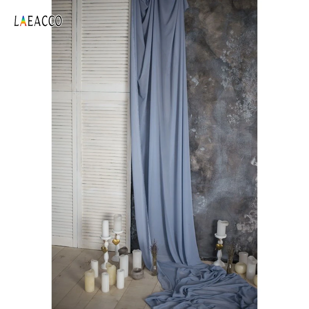 

Laeacco Room Interior Wooden Cabinet Curtain Candle Photography Backgrounds Customized Photographic Backdrops For Photo Studio