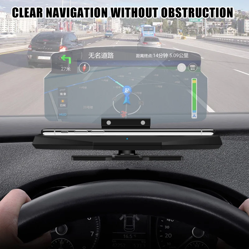 

2020 2-in-1 Universal Car HUD Phone Navigation Image Reflector with Wireless Charging Function CSL88