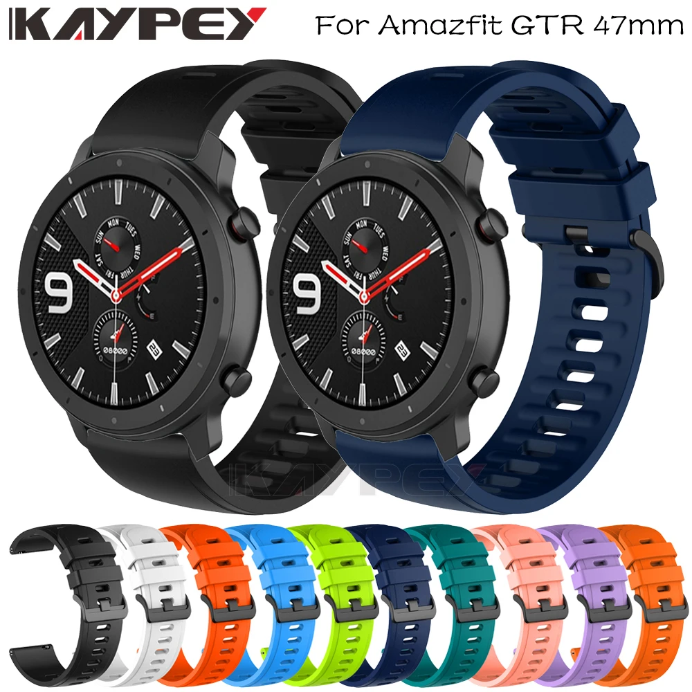 

Ремешок сменный из мягкого силикона для смарт-часов Xiaomi Huami Amazfit GTR 47 мм/Stratos 3/Pace/Stratos2, 22 мм