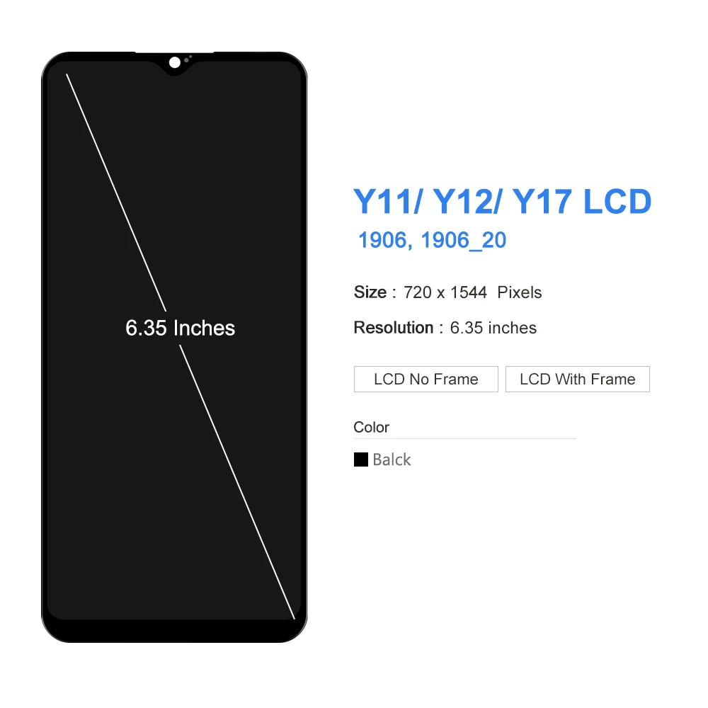 Display LCD Vivo Y11S V2028 Nero – Schermo Touch Completo Con Digitalizzatore