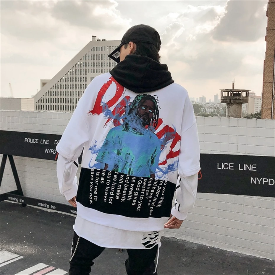 Хип-хоп толстовки Толстовка для мужчин с буквенным дизайном Harajuku уличная мода пуловер с капюшоном Осень Хип-хоп топы WG506