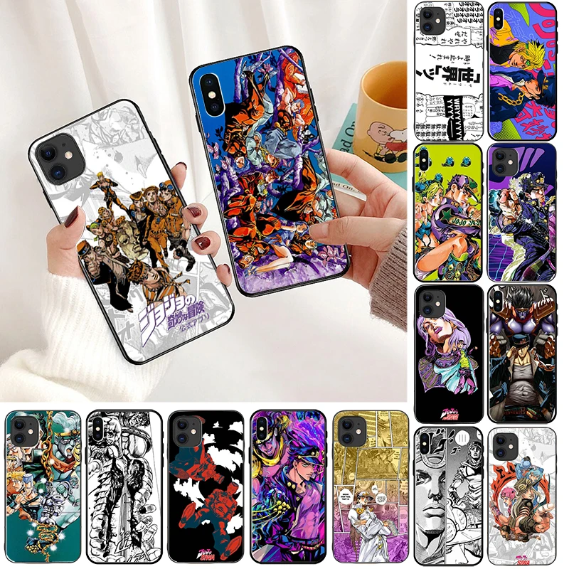 

JoJo Bizarre Adventure Smart Cover Black Soft Shell Phone Case for Apple iPhone 8 7 6 6S Plus X XS MAX 5 5S SE XR 11pro max