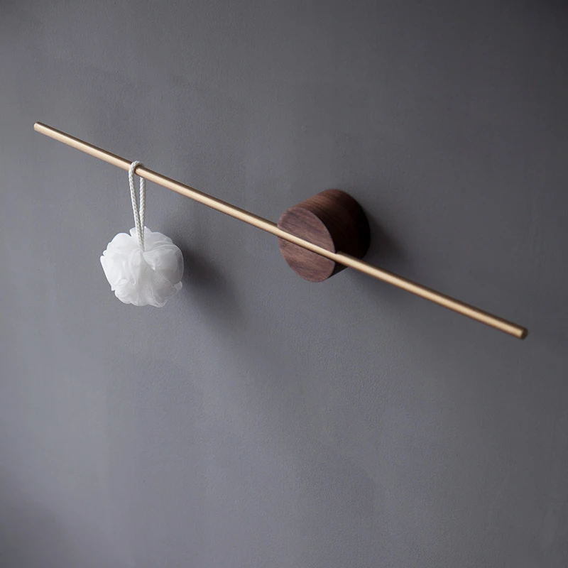 Bathroom fixtures Creative design removable towel rack simple brass bathroom towel