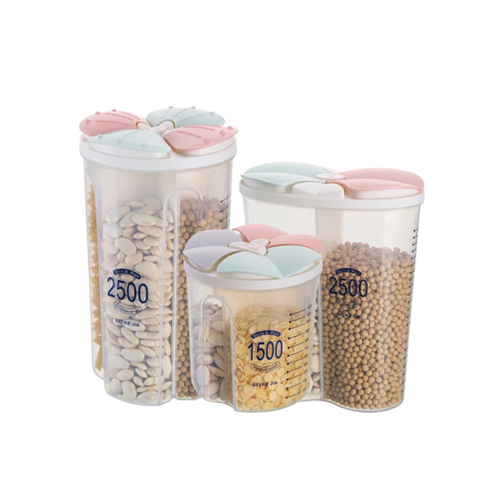 Plastic Cereal Dispenser Storage Box Kitchen Home Food Grain Rice Container