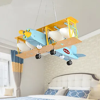 

Super bright air plane droplight creative cartoon character boy bedroom of children room the lamps that shield an eye