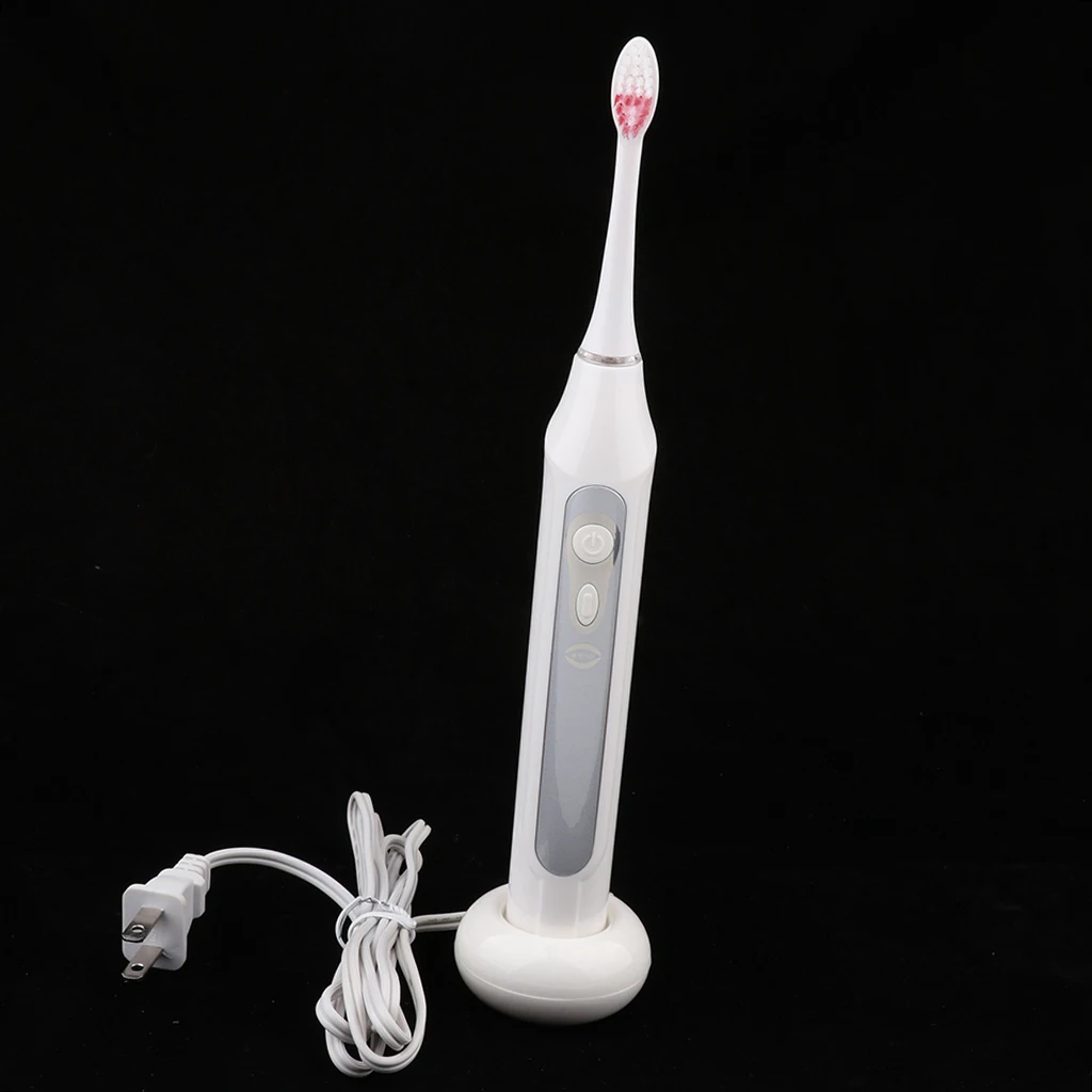 Dual Clean Rechargeable Battery Electric Toothbrush with 3 Replacement Brush Heads