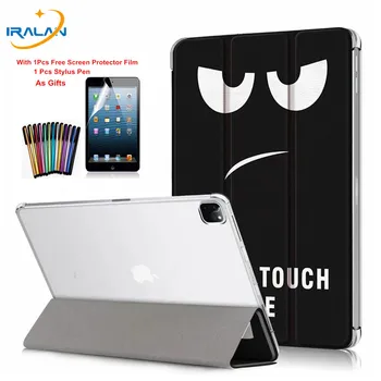 

For iPad Pro 12.9 Case 2020 Translucent PC Back Cover for iPad Pro 12.9 inch 4th Gen 2020 Case Smart Auto Wake Sleep+Film+Stylus