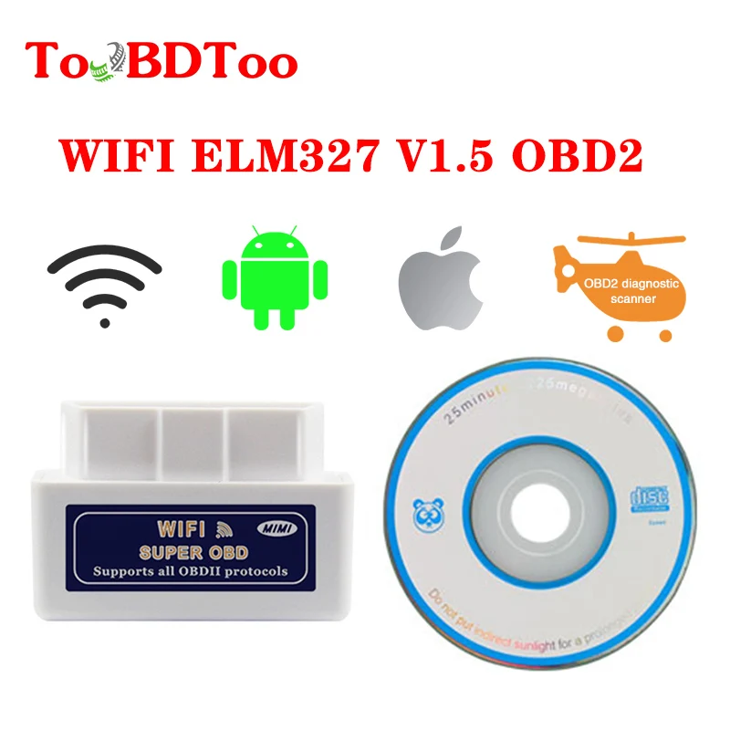 

ELM327 WIFI Connection Car Code Reader PIC18F25K80 ELM 327 V1.5 Software V2.1 Single Board PCB Strip Car Scan Code Tool
