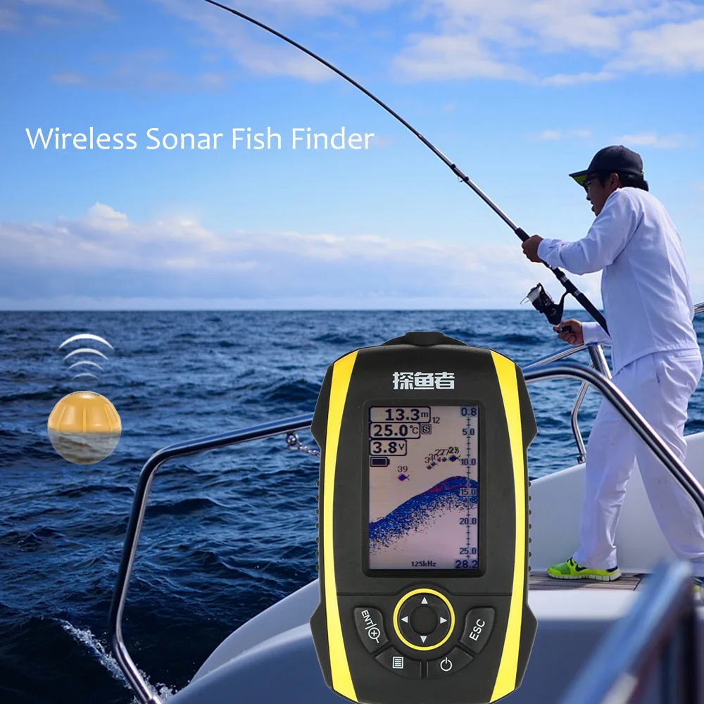 2," TFT беспроводной рыболокатор с Wi-Fi управлением 125 кГц сонар эхолот Depth100M сонар детектор рыбы сигнализация рыболовные снасти