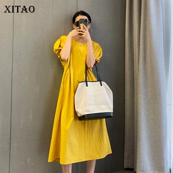 

XITAO Plus Size Loose Dress Fashion New Women 2020 Summer Ruffle Pullover Small Fresh Casual Minority Loose Dress DMY4723