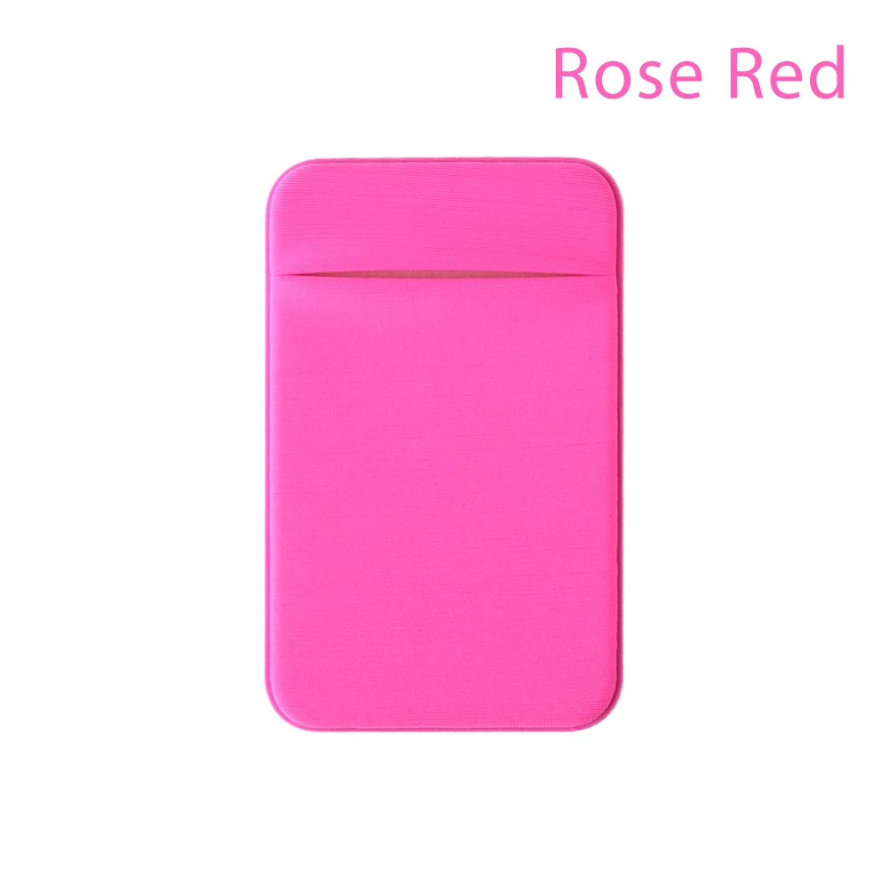 1 шт. эластичный стрейч лайкра клей сотовый телефон ID кредитный держатель для карт наклейка Карманный Кошелек Чехол Держатель для карт для iphone смартфон - Цвет: ROSE RED