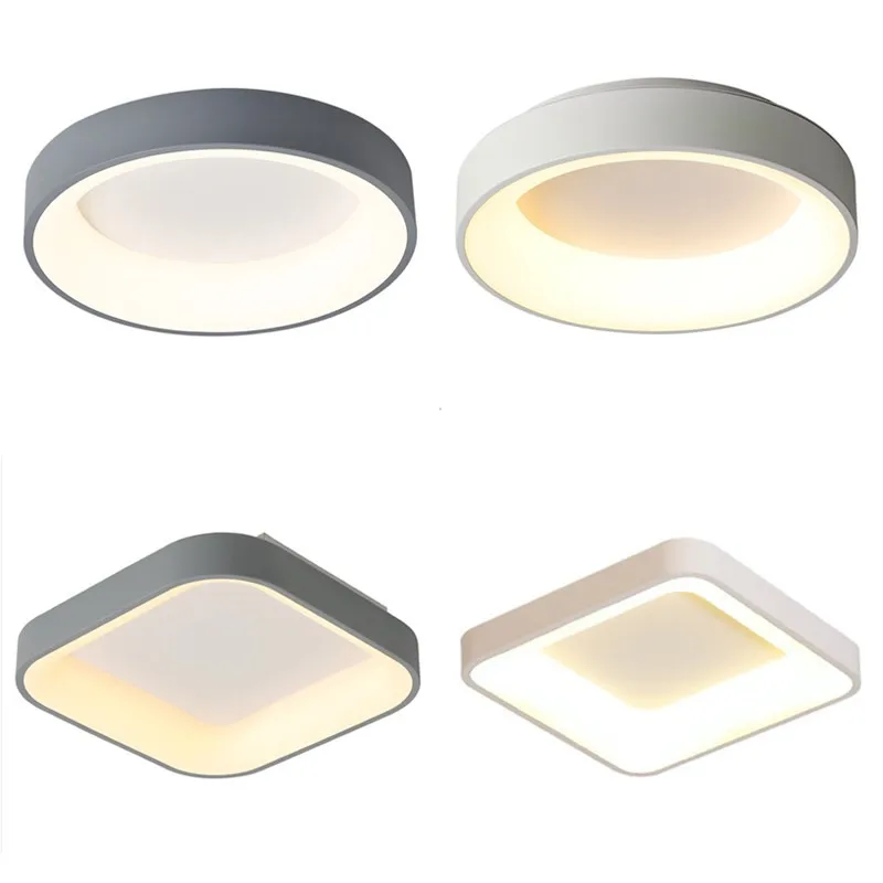 

Modern Minimalism Led Ceiling Light White / Gray Metal Bedroom Dimmable Led Ceiling Lamp Lustre Luminarias Lamparas Fixtures
