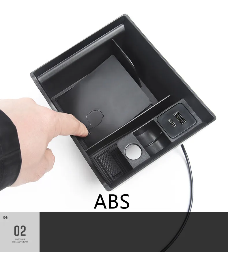 New for Tesla Model 3 Y 2021 Car Armrest Box Storage Organizer Containers Center Console Flocking Storage Box Console Holder